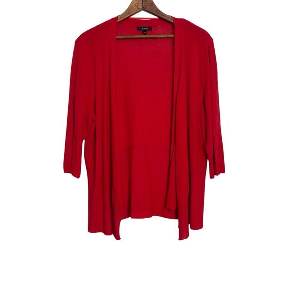 Alfani Open Front 3/4 Sleeve Draped Knit Lightweight Cardigan Sweater Red Sz XL - Picture 1 of 7